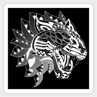 Black aztec tiger death pattern ecopop Sticker